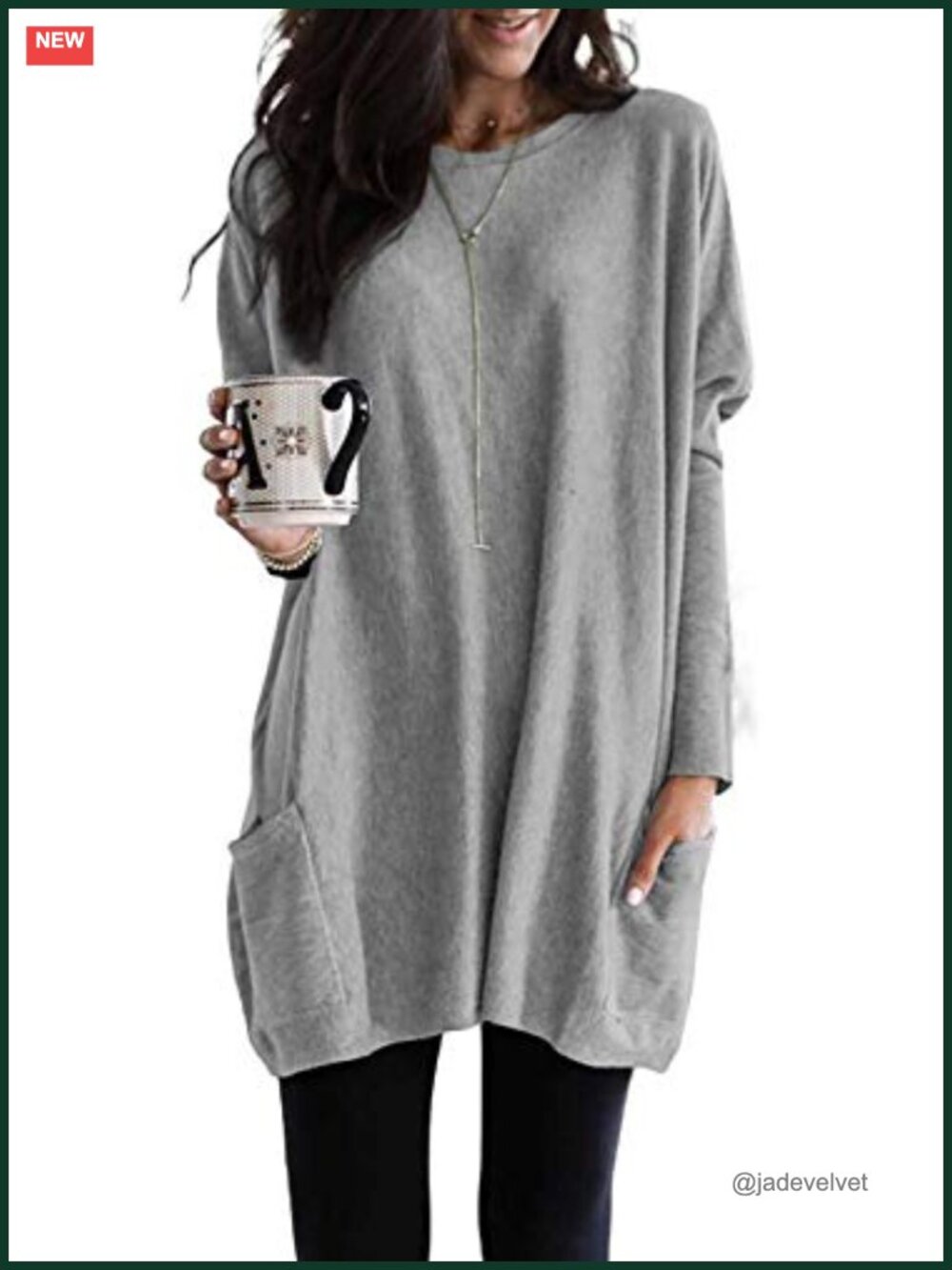 Dokotoo Women's Long Sleeve Tunic Sweatshirt Dress with Pockets